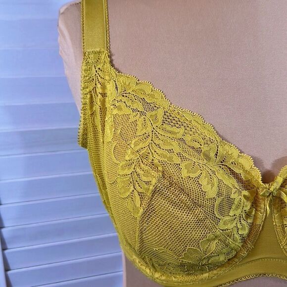 next Lizzie Bra Size 32G Mustard Yellow Lace - Picture 5 of 14